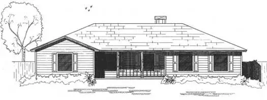 Ranch house plans 71-145 - front exterior, 1,475 sq ft, 3 bed, 2 bath house plans | Monster House Plans