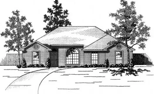 Traditional house plans 71-163 - front exterior, 1,558 sq ft, 3 bed, 2 bath house plans | Monster House Plans