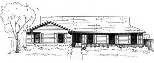 Ranch house plans 71-166 - front exterior, 1,561 sq ft, 3 bed, 2 bath house plans | Monster House Plans