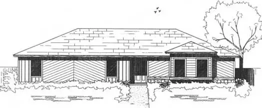 Contemporary house plans 71-189 - front exterior, 1,681 sq ft, 4 bed, 2 bath house plans | Monster House Plans