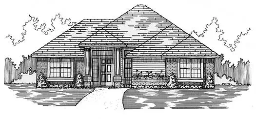 Traditional house plans 71-198 - front exterior, 1,750 sq ft, 3 bed, 2 bath house plans | Monster House Plans