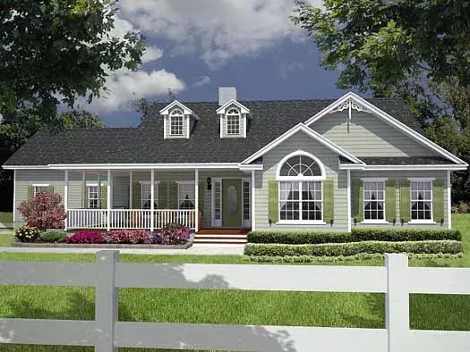 Country house plans 71-229 - front exterior, 1,885 sq ft, 3 bed, 2 bath house plans | Monster House Plans