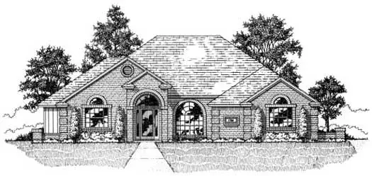 European house plans 71-237 - front exterior, 1,916 sq ft, 3 bed, 2 bath house plans | Monster House Plans