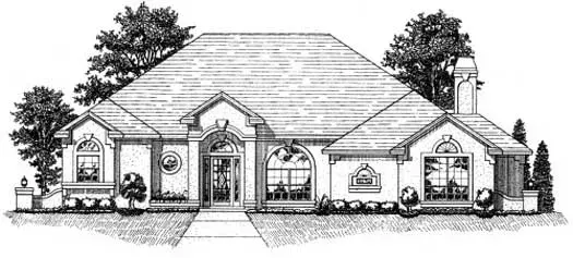 Sunbelt house plans 71-284 - front exterior, 2,174 sq ft, 3 bed, 2 bath house plans | Monster House Plans