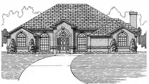 Mediterranean house plans 71-298 - front exterior, 2,259 sq ft, 4 bed, 3 bath house plans | Monster House Plans