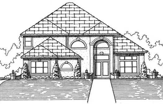 Mediterranean house plans 71-345 - front exterior, 2,550 sq ft, 3 bed, 3 bath house plans | Monster House Plans