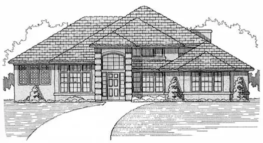 European house plans 71-357 - front exterior, 2,730 sq ft, 4 bed, 2 bath house plans | Monster House Plans