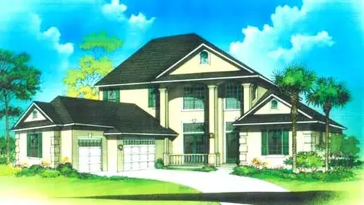 Sunbelt house plans 71-382 - front exterior, 4,273 sq ft, 5 bed, 4 bath house plans | Monster House Plans