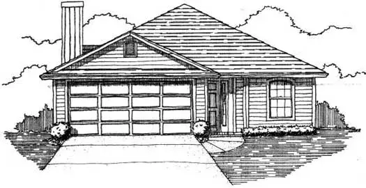 Traditional house plans 71-390 - front exterior, 1,519 sq ft, 3 bed, 2 bath house plans | Monster House Plans