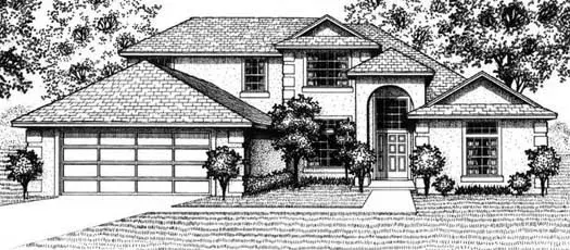 Traditional house plans 71-407 - front exterior, 2,542 sq ft, 4 bed, 2 bath house plans | Monster House Plans