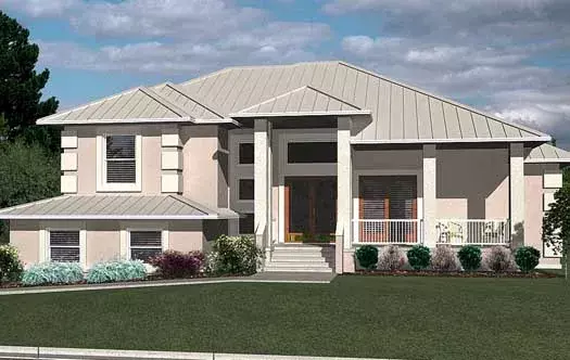 Mediterranean house plans 71-414 - front exterior, 2,208 sq ft, 3 bed, 2 bath house plans | Monster House Plans