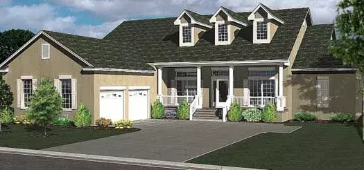 Country house plans 71-415 - front exterior, 2,542 sq ft, 4 bed, 2 bath house plans | Monster House Plans