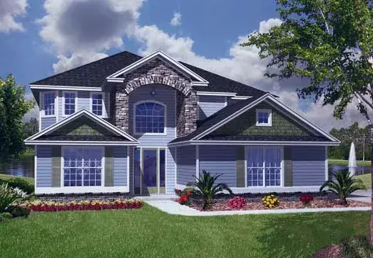 Traditional house plans 71-423 - front exterior, 3,391 sq ft, 5 bed, 4 bath house plans | Monster House Plans
