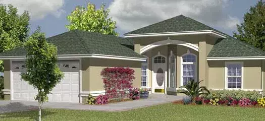 Florida house plans 71-425 - front exterior, 1,938 sq ft, 4 bed, 2 bath house plans | Monster House Plans