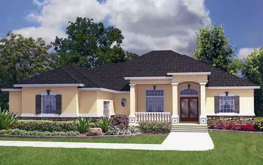 Florida house plans 71-428 - front exterior, 3,464 sq ft, 5 bed, 4 bath house plans | Monster House Plans