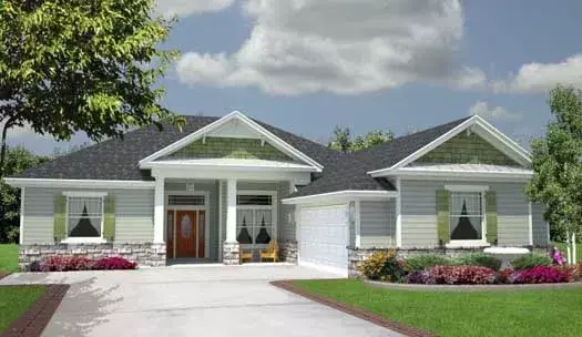 Craftsman house plans 71-439 - front exterior, 2,245 sq ft, 4 bed, 2 bath house plans | Monster House Plans