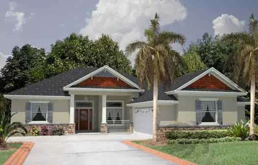 Craftsman house plans 71-441 - front exterior, 1,933 sq ft, 4 bed, 2 bath house plans | Monster House Plans