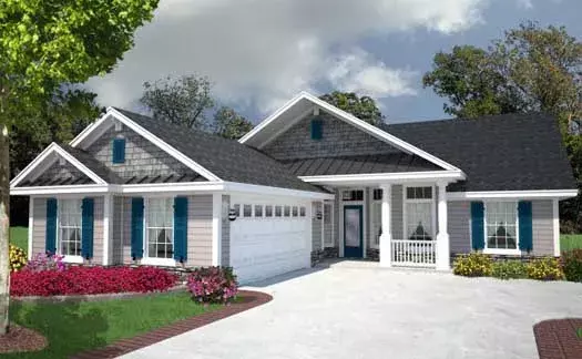 Craftsman house plans 71-443 - front exterior, 1,938 sq ft, 4 bed, 2 bath house plans | Monster House Plans