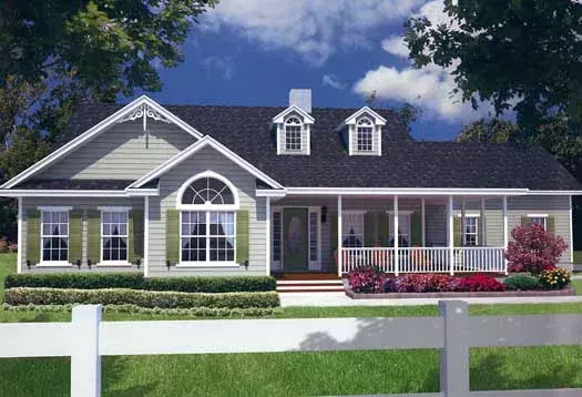 Country house plans 71-452 - front exterior, 1,885 sq ft, 3 bed, 2 bath house plans | Monster House Plans