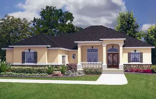 Florida house plans 71-474 - front exterior, 3,454 sq ft, 5 bed, 4 bath house plans | Monster House Plans