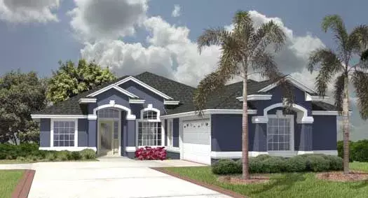 Florida house plans 71-476 - front exterior, 1,976 sq ft, 4 bed, 3 bath house plans | Monster House Plans
