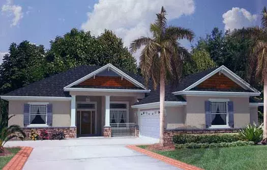 Craftsman house plans 71-485 - front exterior, 2,245 sq ft, 4 bed, 2 bath house plans | Monster House Plans