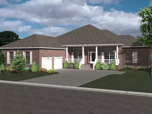 Traditional house plans 71-500 - front exterior, 2,542 sq ft, 4 bed, 2 bath house plans | Monster House Plans