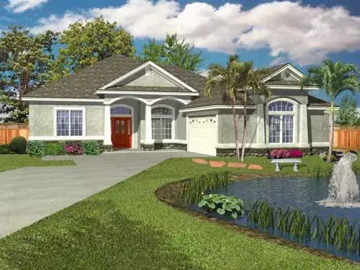 Florida house plans 71-503 - front exterior, 1,784 sq ft, 3 bed, 2 bath house plans | Monster House Plans