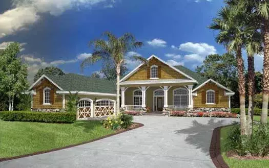 Country house plans 71-528 - front exterior, 2,797 sq ft, 4 bed, 3 bath house plans | Monster House Plans