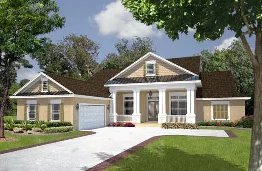 Southern house plans 71-543 - front exterior, 2,445 sq ft, 4 bed, 3 bath house plans | Monster House Plans