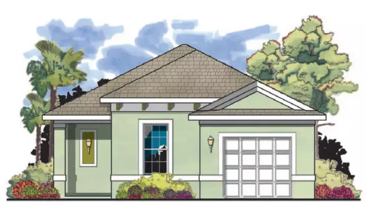 Florida house plans 73-101 - front exterior, 1,122 sq ft, 2 bed, 2 bath house plans | Monster House Plans