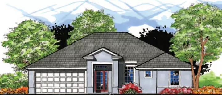 Florida house plans 73-111 - front exterior, 1,492 sq ft, 3 bed, 2 bath house plans | Monster House Plans