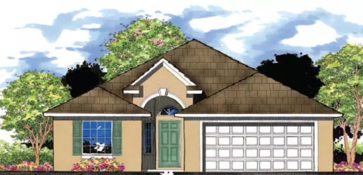 Florida house plans 73-113 - front exterior, 1,569 sq ft, 3 bed, 2 bath house plans | Monster House Plans