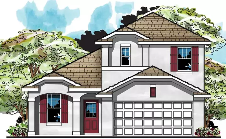 Florida house plans 73-114 - front exterior, 1,574 sq ft, 3 bed, 2 bath house plans | Monster House Plans