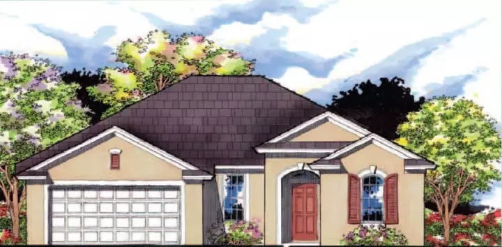 Florida house plans 73-121 - front exterior, 1,687 sq ft, 3 bed, 2 bath house plans | Monster House Plans