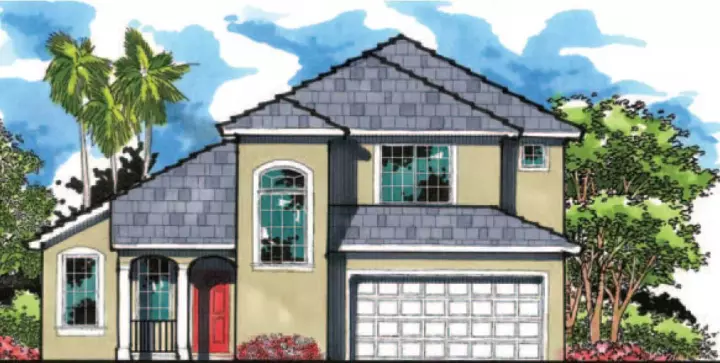 Florida house plans 73-124 - front exterior, 1,715 sq ft, 3 bed, 2 bath house plans | Monster House Plans