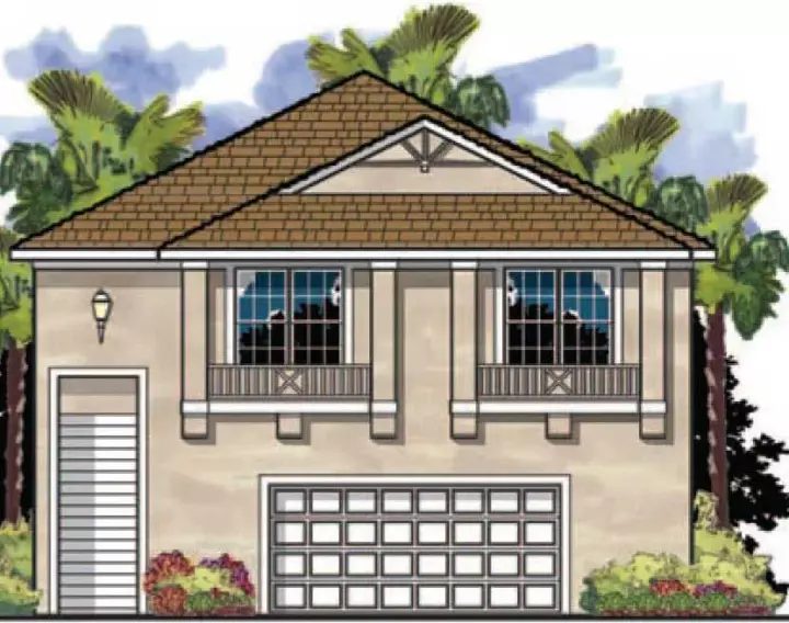 Florida house plans 73-130 - front exterior, 1,785 sq ft, 3 bed, 2 bath house plans | Monster House Plans