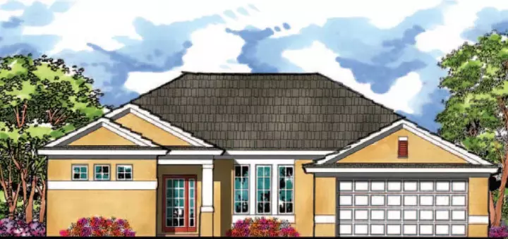Florida house plans 73-133 - front exterior, 1,881 sq ft, 3 bed, 2 bath house plans | Monster House Plans