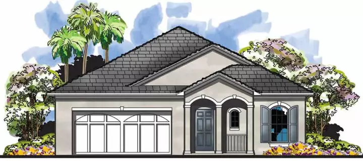 Florida house plans 73-134 - front exterior, 1,892 sq ft, 3 bed, 2 bath house plans | Monster House Plans