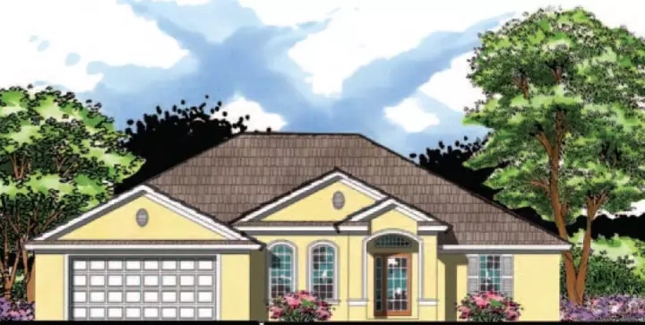Florida house plans 73-135 - front exterior, 1,942 sq ft, 3 bed, 2 bath house plans | Monster House Plans