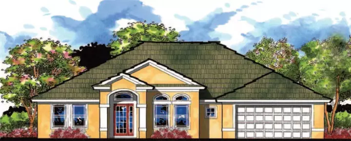 Florida house plans 73-136 - front exterior, 1,944 sq ft, 4 bed, 2 bath house plans | Monster House Plans