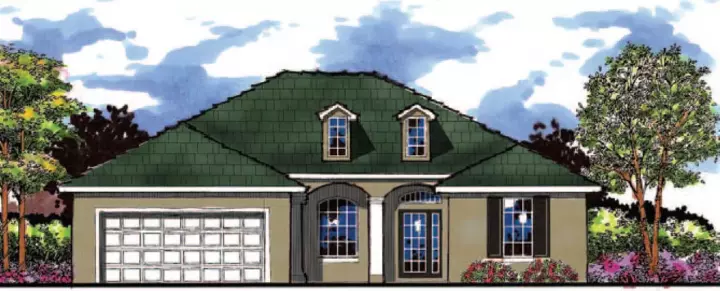 Florida house plans 73-149 - front exterior, 2,170 sq ft, 4 bed, 3 bath house plans | Monster House Plans