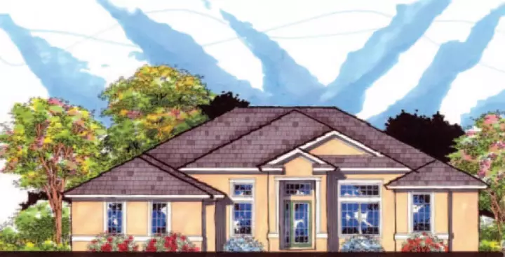 Florida house plans 73-160 - front exterior, 2,360 sq ft, 4 bed, 3 bath house plans | Monster House Plans