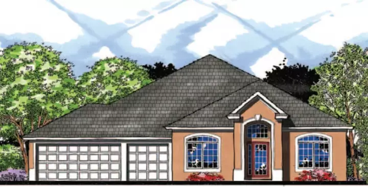 Florida house plans 73-162 - front exterior, 2,390 sq ft, 4 bed, 3 bath house plans | Monster House Plans