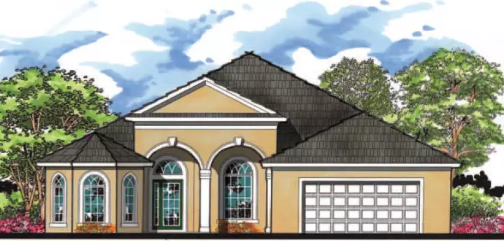 Florida house plans 73-166 - front exterior, 2,491 sq ft, 4 bed, 3 bath house plans | Monster House Plans