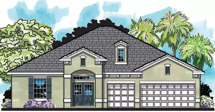 Florida house plans 73-169 - front exterior, 2,513 sq ft, 4 bed, 3 bath house plans | Monster House Plans
