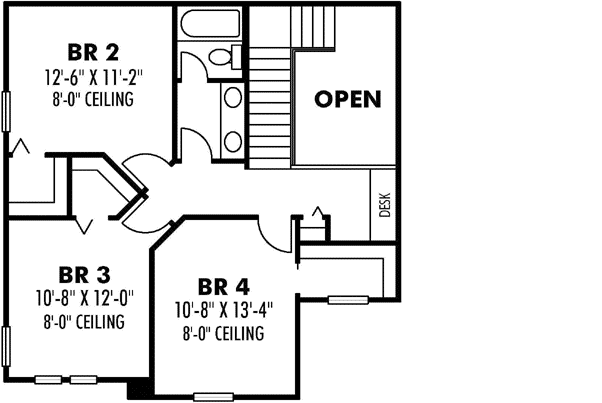 Upper/Second Floor Plan:73-170