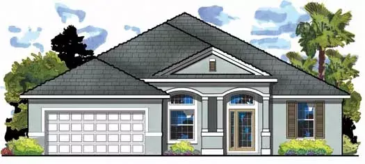 Florida house plans 73-172 - front exterior, 2,585 sq ft, 4 bed, 3 bath house plans | Monster House Plans