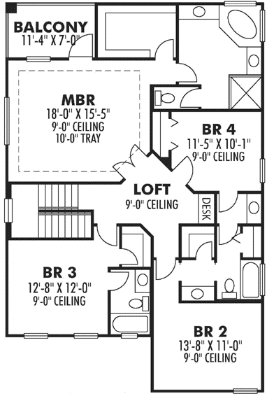 Upper/Second Floor Plan:73-176