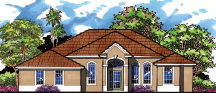 Florida house plans 73-177 - front exterior, 2,620 sq ft, 4 bed, 3 bath house plans | Monster House Plans